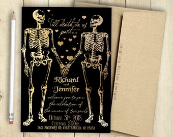 halloween wedding invitation etsy