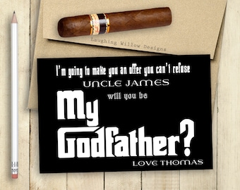 GODFATHER Card Will You Be My Godfather Card PRINTABLE Godfather Cards Customized Offer You Can't Refuse PERSONALIZED