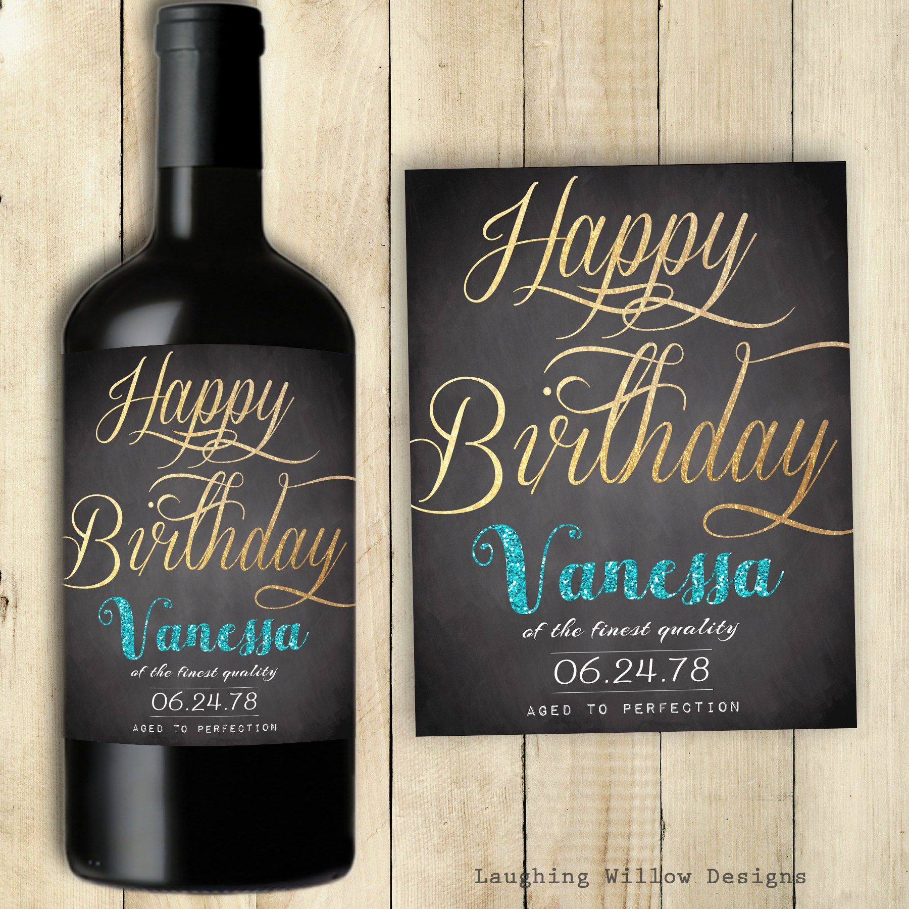 happy-birthday-wine-label-chalkboard-printable-gold-sparkles-etsy