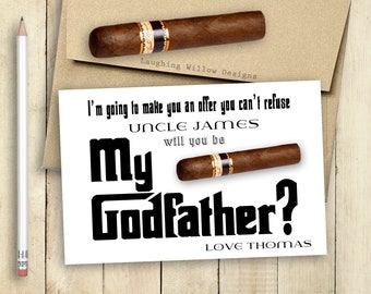 GODFATHER Card Will You Be My Godfather Card PRINTABLE Godfather Cards Customized Offer You Can't Refuse PERSONALIZED