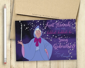 Godmother Fairy Godmother Card Will You be my Godmother Card PRINTABLE Bibbidi Bobbidi Be My Fairy Godmother