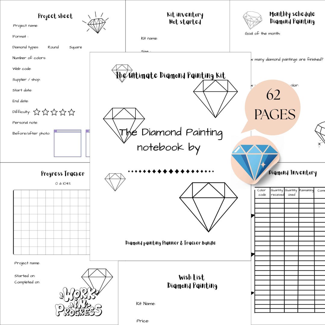 Diamond Painting Planner Printable | Diamond Art Tracker | Project Log ...