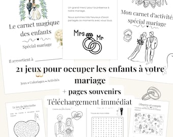 Libro de actividades para niños sobre bodas: juegos y páginas para colorear con temática nupcial para mantener a los niños entretenidos (PDF).
