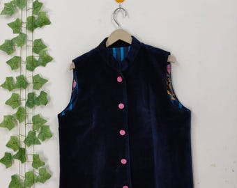 Velvet Waistcoat Jacket for Women | Sleeveless Velvet Jacket | Boho Winter Vest, velvet vest