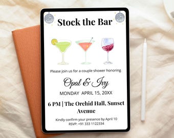 Plantilla de invitación para fiesta de bienvenida de pareja / Invitación editable para despedida de soltera / Invitación para despedida de soltera / Fiesta de despedida de soltera / Plantilla imprimible de Canva