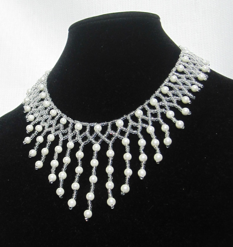 Bridal White Pearl Beaded Necklace Choker Wedding Jewelry | Etsy