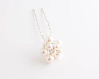 Swarovski Pearl Hair Pins, Bridal Hair Piece, Set of 3