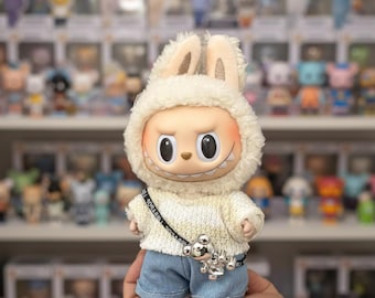 Op maat gemaakte Labubu-outfit • Designerkleding en hanger voor 17 cm pluche (ALLEEN KLEREN, niet de pop)