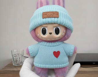 Handmade Wool Outfit Set for 17cm Labubu Doll (Doll Not Included)