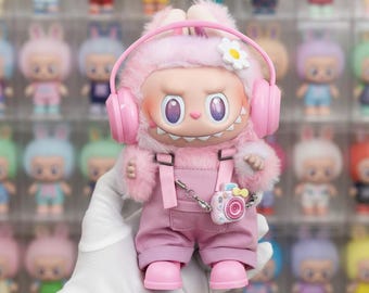 Cute Labubu Doll Outfit 15-17cm | Overalls Set with Shoes & Accessories – Doll Not Included