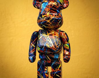 Graffiti Bär Statue, Pop Art Skulptur, Abstrakte Resin Figur (27 cm)