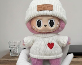 Labubu-outfitset van 17 cm – schattige wollen kleding voor Labubu-poppen – Labubu-accessoires op maat (geen pop inbegrepen)