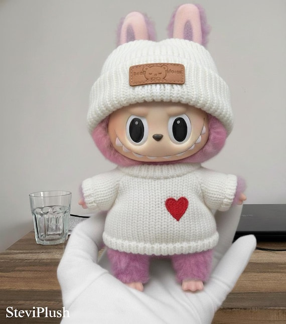 17cm Labubu Outfit Set – Cute Wool Clothes for Labubu Dolls – Custom Labubu Accessories (No Doll Included)