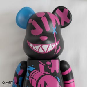 Grande figurine artistique en brique d&#39;ours 400% - Statue d&#39;ours en vinyle graffiti peinte à la main de 28 cm pour collectionneurs et enfants