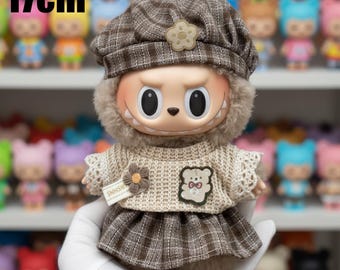 Custom Labubu Plush Clothes – Handmade Outfit with Pendant (17cm Doll)