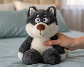 フォークマニス ウルフパップ グレー＆ホワイト ハンドパペット