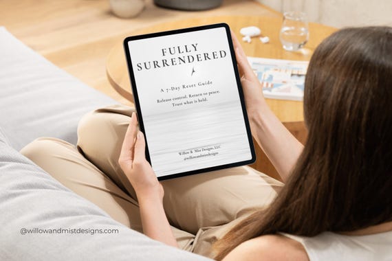 Fully Surrendered 7 Day Reset Guide | Faith Based Guide PDF | Christian Self Care Workbook | Let Go and Let God | Spiritual Reset