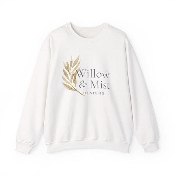 Willow and Mist Logo Design | Classic Gildan 18000 Crewneck Sweatshirt | Durable 50/50 Cotton-Poly Blend