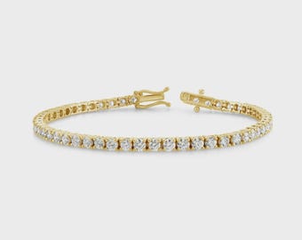 Moissanite Tennis Bracelet Gold | D Color VVS | Luxury Diamond Look Bracelet | Wedding Gift for Her
