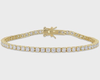 14K Yellow Gold Plated Starburst Moissanite Tennis Bracelet