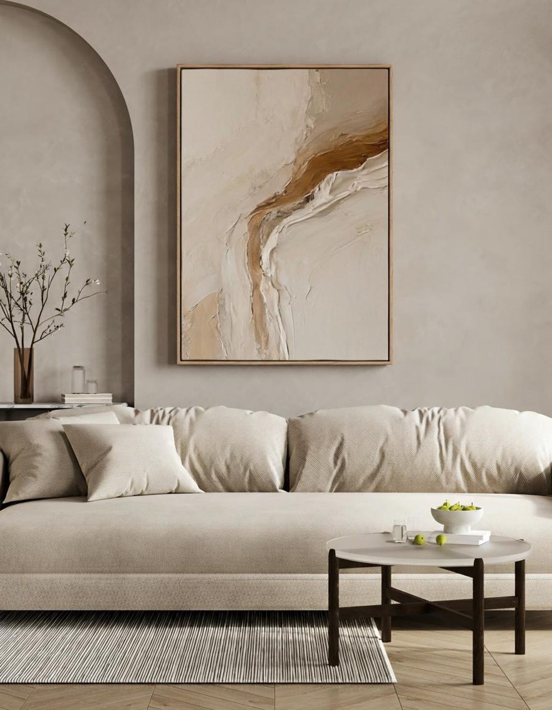 Neutral Abstract Wall Art Print | Minimalist Beige Modern Art | Calm ...