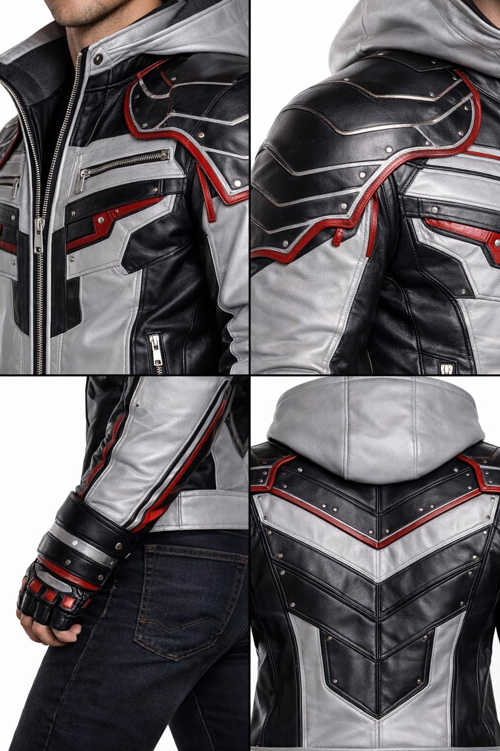 Jin Kazama Tekken Leather Jacket Black Cosplay Bomber Gamer Outfit