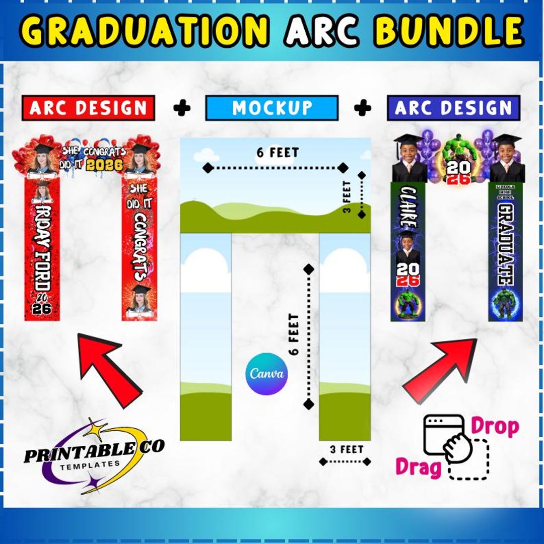 Graduation Arch Decor Template, Arch Decor and Mockup, Custom Shape ...