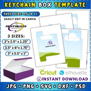 Nyckelringsmall, mall för nyckelringsask, mall för nyckelringshållare, ask för nyckelring, nyckelringsask Svg, displaynyckelringsmall, Canva, SVG
