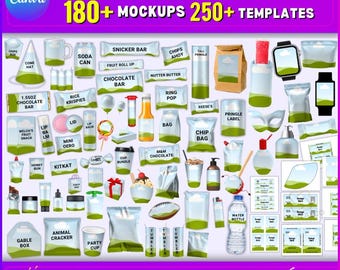 400+ Party Favor Mockup Bundle, Party Favor Templates, Party Favors, Chip Bag Template, Capri Sun Labels, Chocolate Bar, Party Favor Mockups