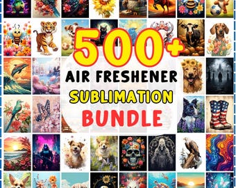 Mais de 500 pacotes de sublimação de purificadores de ar, designs PNG de purificadores de ar para carro, modelos de purificadores de ar para impressão de 3 x 4 polegadas, sublimação Canva editável
