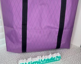 Purple X-Pac Tote Bag | Handmade Ripstop Market Tote | Lightweight Water Resistant Shopping Bag | Minimalist Travel & Beach Tote