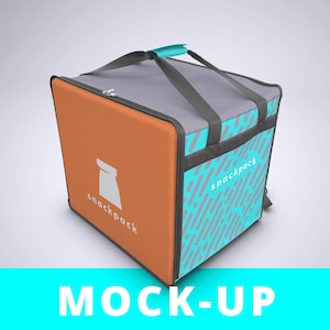 Food Delivery Bag or Backpack Mock up | Editable PSD Templates