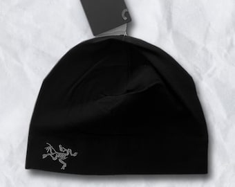 Vintage Style Arc Rho Toque Winter Beanie Hat - Knit Beanie - Outdoor Sking Winter Running Hat - Inspired Mountaineering Cap -One Size Black