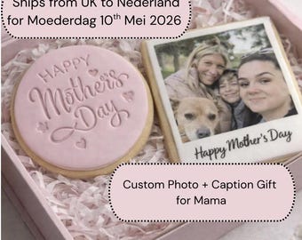 Moederdag Cadeau Mama / Gepersonaliseerd Foto Koekje Geschenk / Confezione regalo di biscotti personalizzati