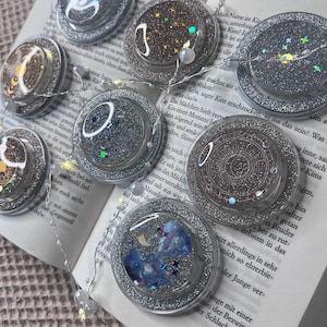 Handgefertigter Gold oder Silber Glitzer Griff, Grip für Handy/E-Reader mit glitzernden Magnetring für frei wählbares Aufkleben