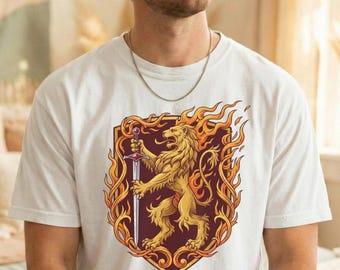 Camiseta de la Casa del Mago de Colores Confortables, Camiseta del León Valiente, Ropa de la Escuela de Magia, Camiseta de Viaje Universal