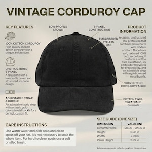 Vintage Embroidered Daisy Corduroy Hat, Cottagecore Floral Baseball Cap, 90s Retro image 14