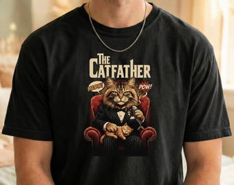 Camiseta Catfather, camiseta con meme de gato, camiseta para mascota adulta, colores cómodos