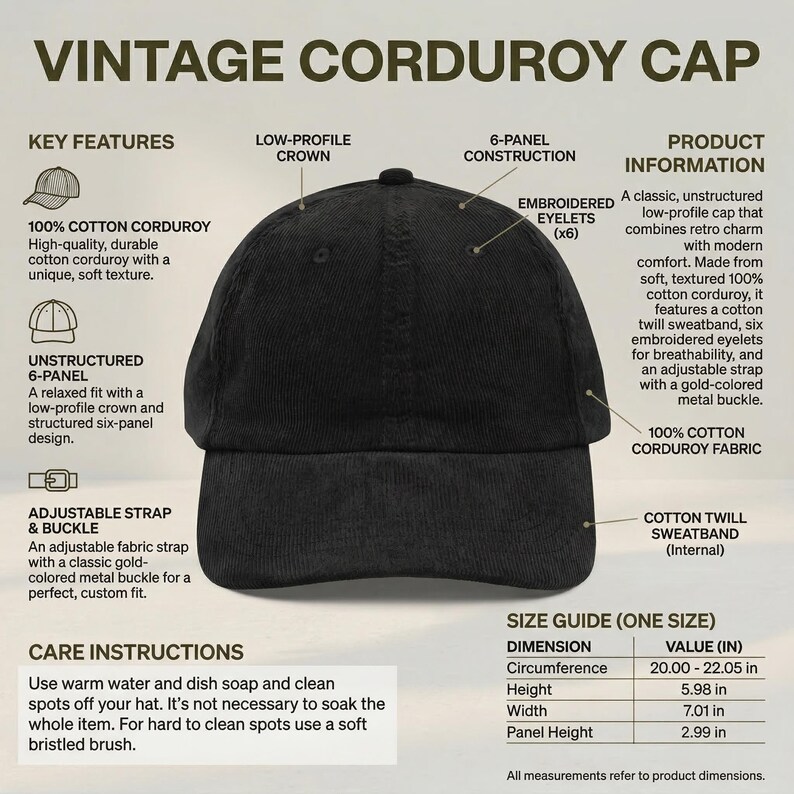 Gorro de pana con bordado de langosta, gorra náutica costera, regalo para vacaciones en la playa, estilo preppy. imagen 16
