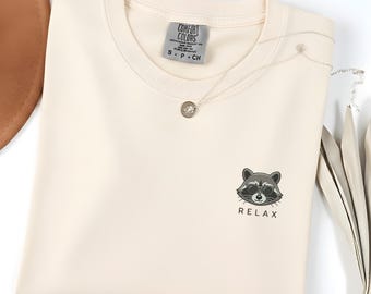 Camiseta divertida de mapache relajante, camiseta retro de animal, regalo introvertido, ambiente relajado