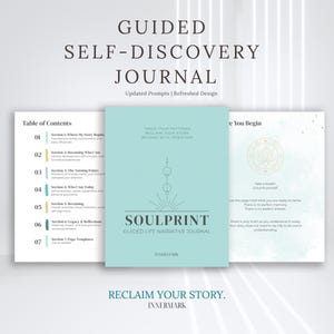 Guided Journal SoulPrint Self-Discovery Workbook, Interactive PDF and Printable