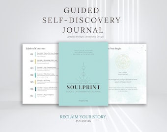 Geführtes Tagebuch SoulPrint Selbstentdeckungs-Arbeitsbuch, interaktives PDF und druckbare Version