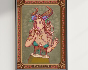Sternzeichen Geschenk Poster Stier: Wanddekoration Kunstdruck