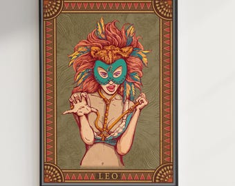 Leo Zodiac wall art print: Horoscope Sign artwork