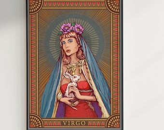 Zodiac gift Virgo poster: Wall decor Art print