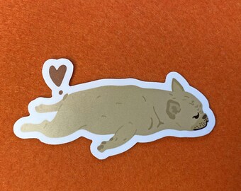 French Bulldog Farting heart Vinyl Sticker – Pop Art decal