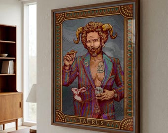 Taurus Sternzeichen Wandkunst Druck: Horoskop-Zeichen Kunstwerk