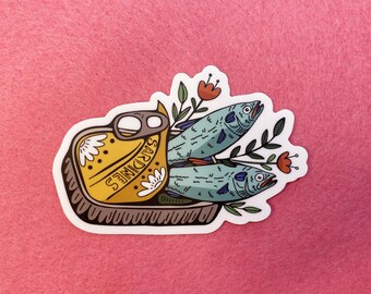 Blooming Sardines in a can Vinyl Sticker - Portuguese traditional sardines