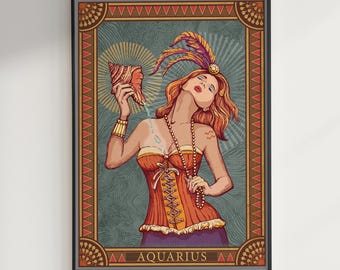 Wassermann Sternzeichen Wandkunst Druck: Horoskop-Zeichen Kunstwerk