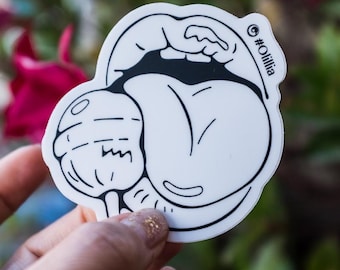 Sexy mouth Lolly pop Vinyl Sticker: Water bottle and Laptop Decal